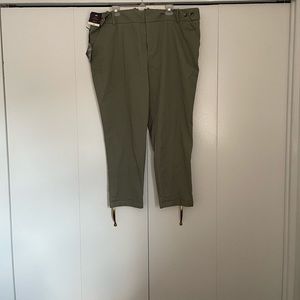 NWT green ankle khakis sz 22 high rise, stretch. Fitted through thigh and hip.